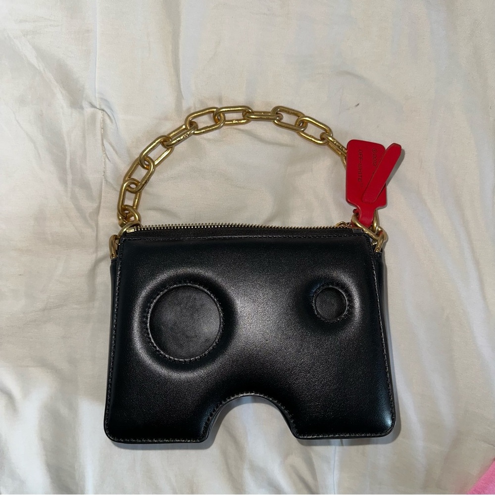 Off-White Black and Gold Chain Bag